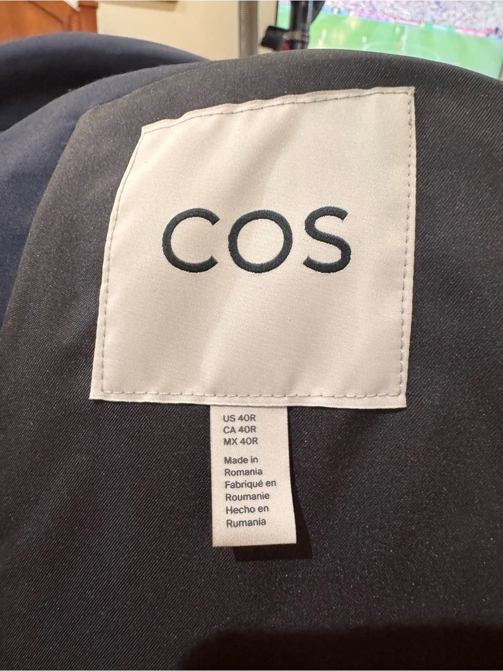 COS Men's Navy Single-Breasted Blazer 40R